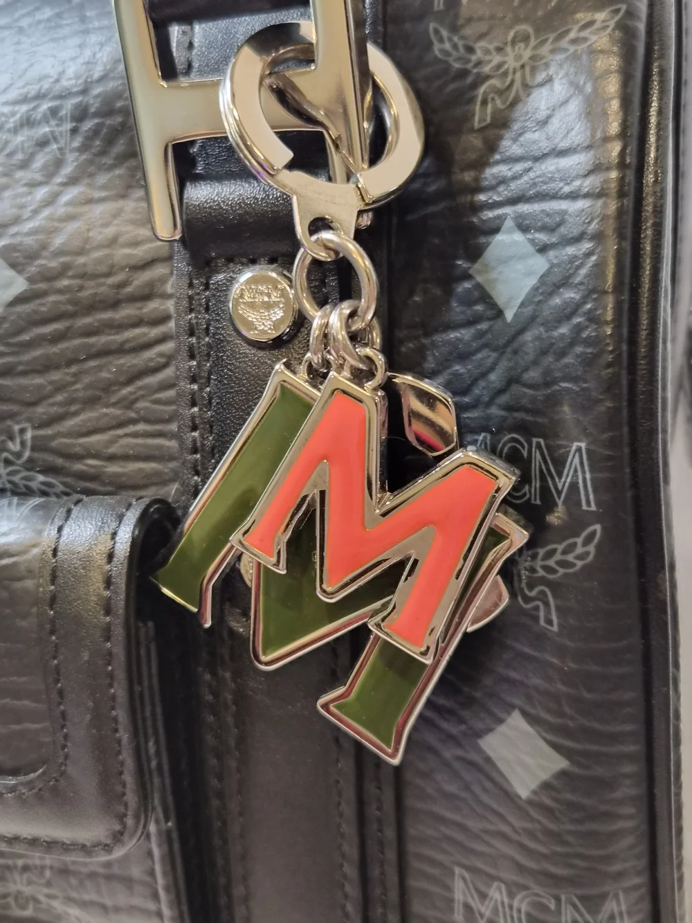 MCM Black Visetos Boston Satchel with Gold Logo Plate - Picture 7 of 16